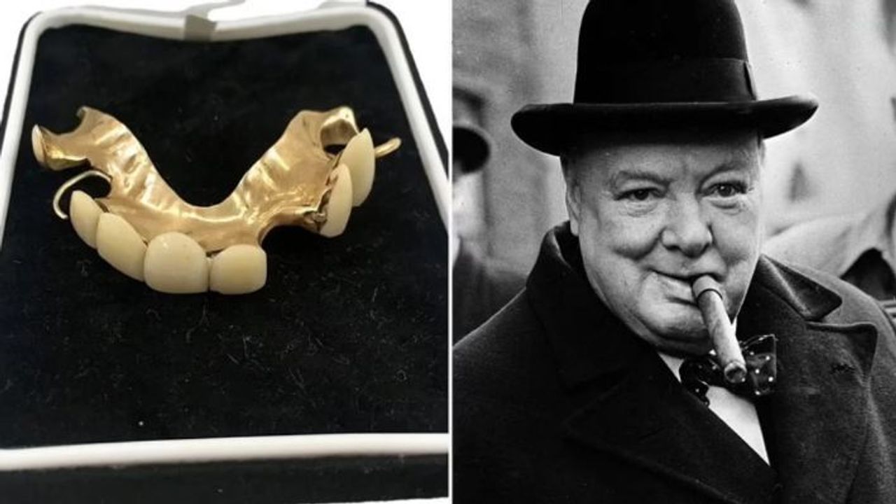 Winston Churchill'in tarihi takma dişleri rekor fiyata satıldı!