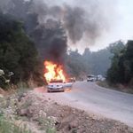 Turgutlu'da seyir halindeki otomobil alevlere teslim oldu!