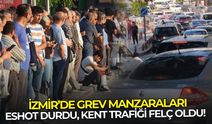 İzmir’de grev manzaraları: ESHOT kontak kapattı, kent trafiği felç oldu