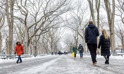 New York beyazlara  bürüdü: Central Park'ta kar kalınlığı 8 santimetre
