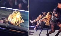 Dünya starı Madonna sahnede yere düştü
