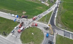 Tekirdağ'da 5 kişinin ölüp 10 kişinin yaralandığı feci kaza dron ile görüntülendi!