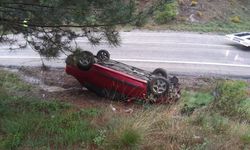 Bolu'da feci kaza: Otomobil takla attı, 1 yaralı!