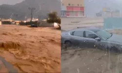 Medine'de sel felaket yarattı: Yollar adeta denize döndü!