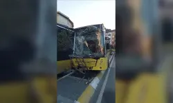 İETT otobüsleri zincirleme kazada! Refüj ve camlar hasar gördü