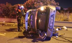 Bornova'da dehşet kaza: Direksiyon hakimiyetini kaybeden sürücü takla attı!