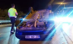 Antalya'da sol şeritten gelen araç aniden önüne kırınca takla attı!