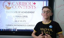 Bursalı Alperen, Kanada merkezli Uluslararası Caribou Matematik Yarışması'nda birinci oldu