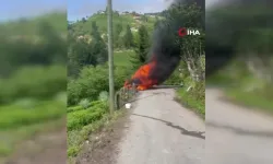 Trabzon'da lüks araç yangında kül oldu!