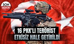 Irak'ın kuzeyinde 16 terörist etkisiz hale getirildi