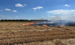 Kırklareli'de iş yerinin bahçesinde çıkan yangın tarlaya sıçradı!