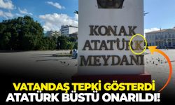 Vatandaş tepki gösterdi Atatürk büstü onarıldı!