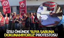 İZSU önünde 'Suya sabuna dokunamıyoruz' protestosu