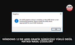 Windows 11'de AMD Grafik Sürücüsü Yüklü Değil Hatası Nasıl Çözülür?