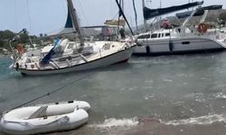 Bodrum’da fırtına alarmı: Tekneler karaya oturdu, seferler durdu!