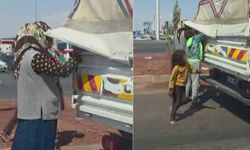 Kırmızı ışıkta duran kamyonetten biber çaldılar