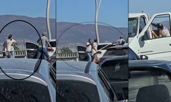 Trafikte kürek ve süpürgeyle şiddetli kavga