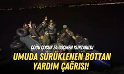 Umuda sürüklenen bottan yardım çağrısı! Çoğu çocuk 34 göçmen kurtarıldı