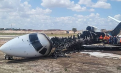 Bakan ve heyetini taşıyan uçak pistten çıktı!