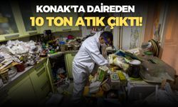 Konak'ta bir daireden 10 ton atık çıktı!