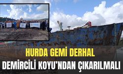 Çeşme Çevre Derneği, “⁠Hurda gemi derhal Demircili Koyu’ndan çıkarılmalı"