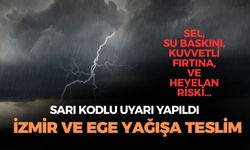 İzmir ve Ege yağışa teslim... Sarı kodlu uyarı yapıldı! Kuvvetli fırtına ve ani su baskınlarına dikkat!