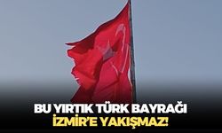 İzmir'de üzen görüntü! Mavişehir'deki dev Türk Bayrağı yıpranmış görüntüsüyle dikkat çekiyor