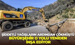 Şiddetli yağışların ardından çökmüştü: İzmir Büyükşehir çöken yolu yeniden inşa ediyor