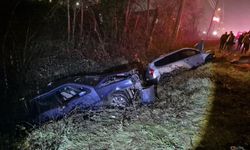 D-100’de korkutan kaza! Araçlar kanala uçtu