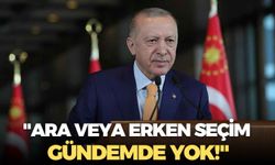 Cumhurbaşkanı Erdoğan: "Ara veya erken seçim gündemde yok!"