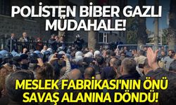Meslek Fabrikası'nın önü savaş alanına döndü! Polisten biber gazlı müdahale!