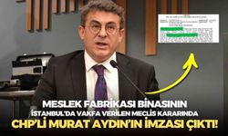 Meslek Fabrikası meğer İstanbul’da vakfa devredilecekmiş…CHP’li Murat Aydın’ın İmzası Çıktı !
