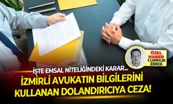 İşte emsal niteliğindeki karar: İzmirli avukatın bilgilerini kullanan dolandırıcıya ceza!