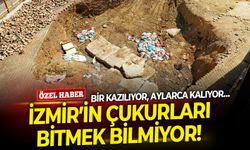 Bir kazılıyor, aylarca kalıyor… İzmir’in çukurları bitmek bilmiyor!