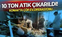 Konak'ta çöp ev operasyonu: 10 ton atık çıkarıldı