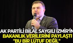 AK Partili Bilal Saygılı İzmir’in Bakanlık verilerini paylaştı: "Bu bir lütuf değil"