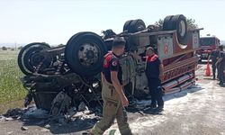 Kazaya giderken kazazede oldular: 2 personel alevlerin içinden kendini kurtardı