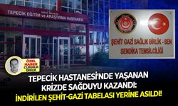Tepecik Hastanesi yaşanan krizde sağduyu kazandı: İndirilen şehit-gazi tabelası yerine asıldı!