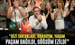 Tansiyonun yükseldiği CHP İzmir'de Gümrükçü konuştu: "Bizi tartakladı, kravatım, yakam paçam dağıldı, göğsüm ezildi”