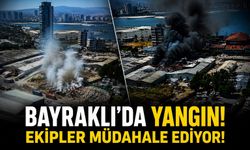 SON DAKİKA Bayraklı'da boş arazide yangın! Ekipler müdahale ediyor!