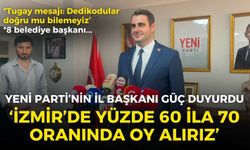 YENİ Parti İl Başkanı Güç'ten iddialı mesaj: İzmir'de yüzde 60-70 oranında oy alırız!