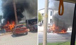 Buca'da seyir halindeki otomobil alevlere teslim oldu!