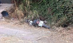 İzmir Ödemiş'te motosiklet sürücüsü şarampole yuvarlandı