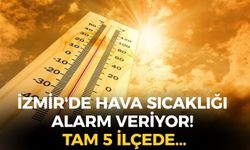 İzmir'de hava sıcaklığı alarm veriyor! Harita tamamen kırmızıya boyandı! Tam 5 ilçede...