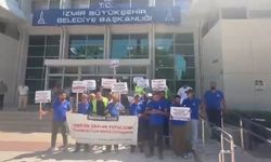Taşeron işçilerinden İzmir Büyükşehir'de eylem!
