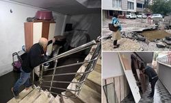 Kabus bitmiyor! Araçların düştüğü sokakta bu kez kanalizasyon taştı