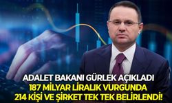 Adalet Bakanı Gürlek açıkladı: 187 milyar liralık vurgunda 214 kişi ve şirket tek tek belirlendi!