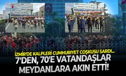 İzmir'de kalpleri Cumhuriyet coşkusu sardı... 7'den, 70'e vatandaşlar meydanlara akın etti!