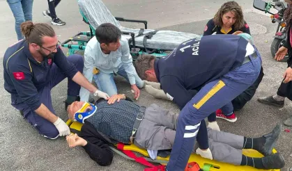 Aksaray'da elektrikli bisiklete ile otomobil kazasında yaşlı çift yaralandı!