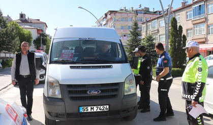 Havza'da güvenlik denetimi: Minibüslerde ceza yağdı!